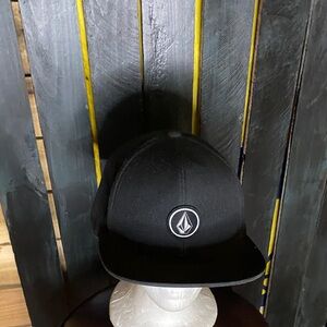 Volcom Black Logo adjustable snapback Cap